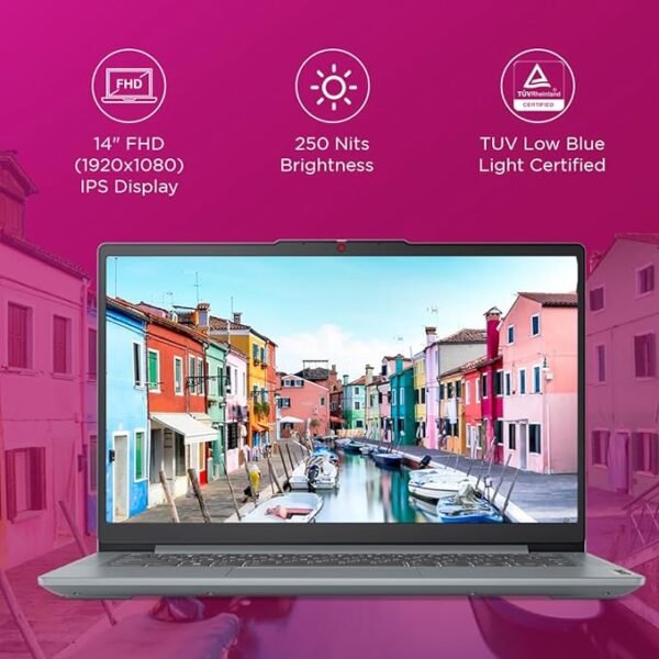 Lenovo IdeaPad Slim 3 12th Gen Intel Core i5-12450H 14" (35.5cm) FHD 250 Nits Thin & Light Laptop (16GB/512GB SSD/Intel UHD Graphics/Win 11/MSO 21/1Yr ADP Free/3 mon.Game Pass/Grey/1.37Kg),83EQ005VIN - Image 4