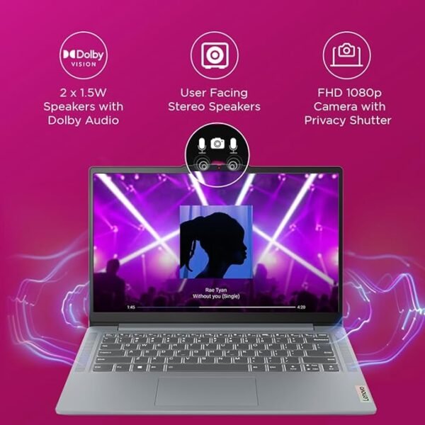 Lenovo IdeaPad Slim 3 12th Gen Intel Core i5-12450H 14" (35.5cm) FHD 250 Nits Thin & Light Laptop (16GB/512GB SSD/Intel UHD Graphics/Win 11/MSO 21/1Yr ADP Free/3 mon.Game Pass/Grey/1.37Kg),83EQ005VIN - Image 3